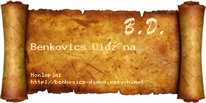 Benkovics Diána névjegykártya