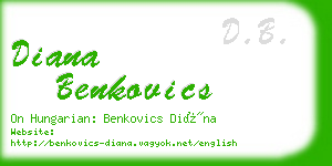 diana benkovics business card